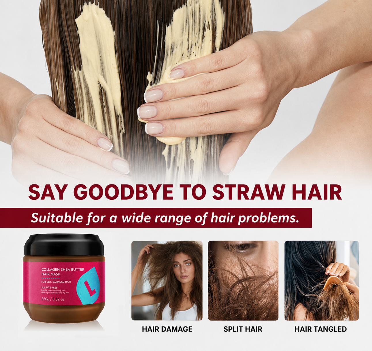 Collagen Shea Butter Hair Mask – Deep Repair & Hydration Treatment