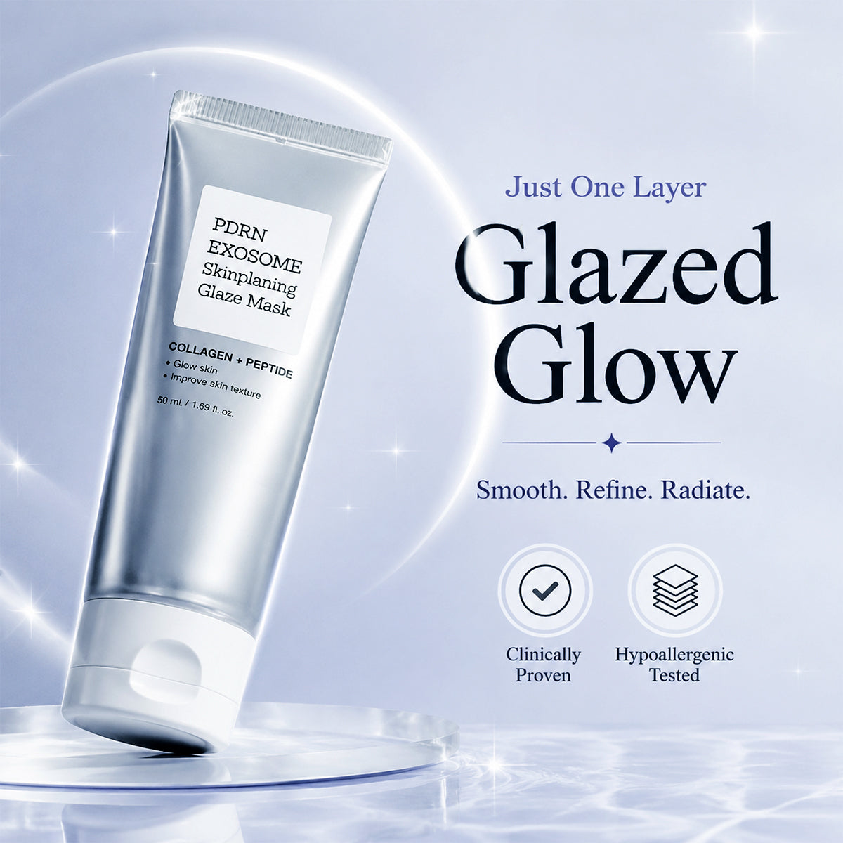 PDRN-Exosome Skinplaning Glaze Mask  with Silicone Brush