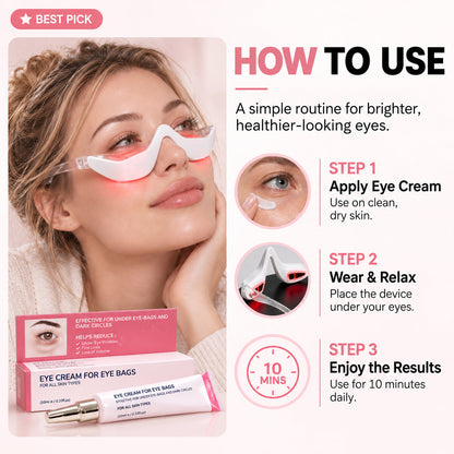 2-in-1 Red Light Therapy + EMS To Erase Eye Bags