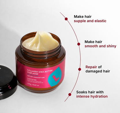 Collagen Shea Butter Hair Mask – Deep Repair & Hydration Treatment