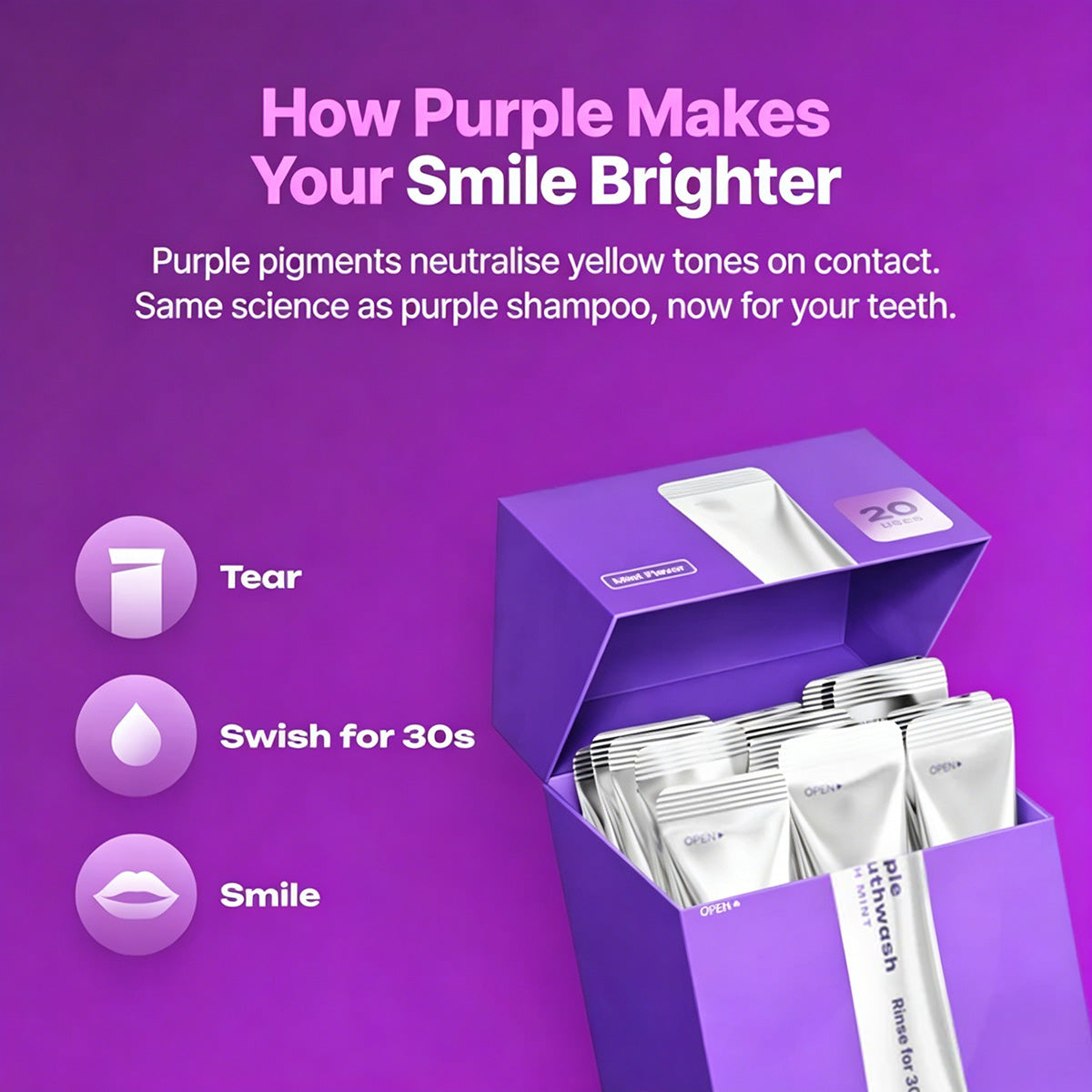 Purple Mouthwash - Sachets 20 Pack