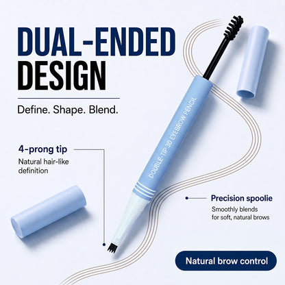 Waterproof 2-in-1 Micro-Fork Eyebrow Pen & Tinted Gel