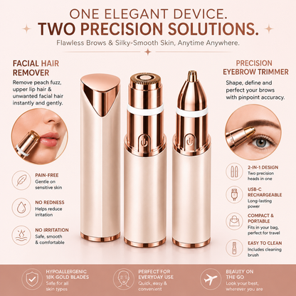 2-in-1 Women's Eyebrow and Facial Hair Removal Device