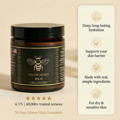 Organic Tallow Honey Balm to Help Erase Fine Lines, Wrinkles, and Age Spots