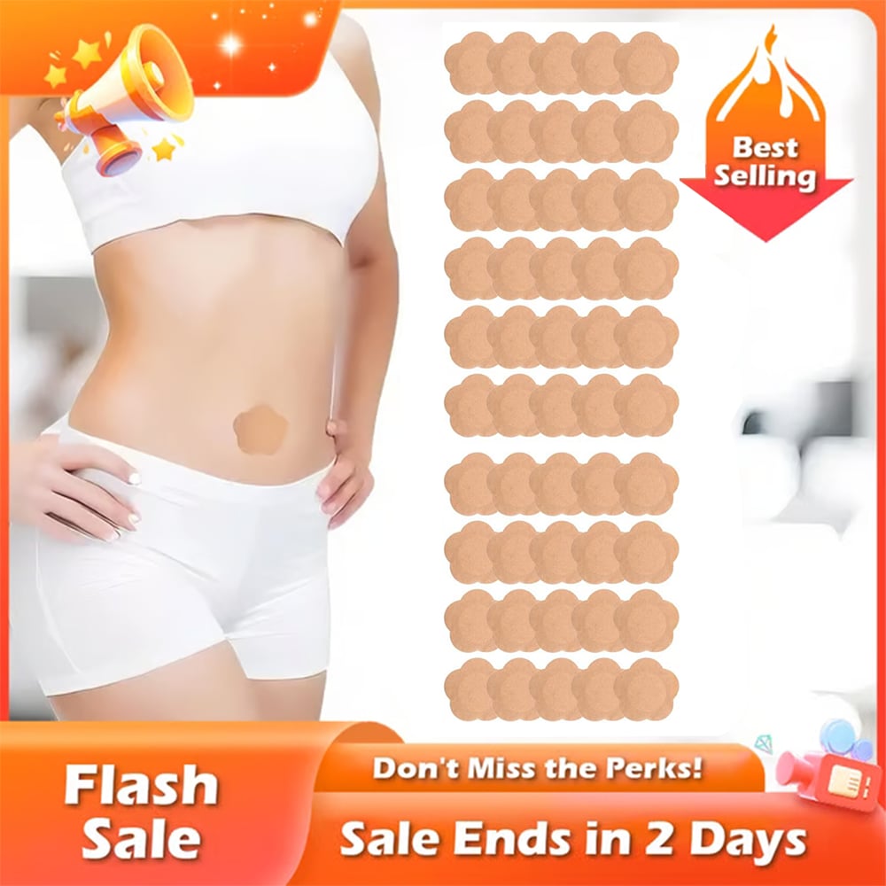 🏆50pcs Pack Wrap for Belly Button , Self-Adhesive Patches Organic Disposable Spunlace Cloth Highly Absorbent Pad with Cotton, Oil Not Included (Skin Color)