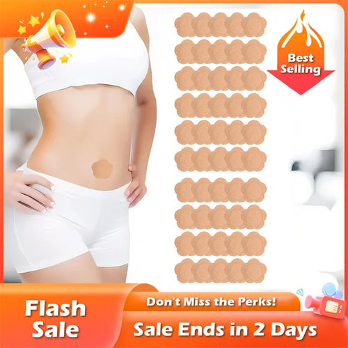 🏆50pcs Pack Wrap for Belly Button , Self-Adhesive Patches Organic Disposable Spunlace Cloth Highly Absorbent Pad with Cotton, Oil Not Included (Skin Color)