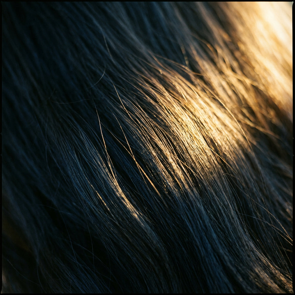 viralaluna Black shade — deep rich black hair with warm highlights